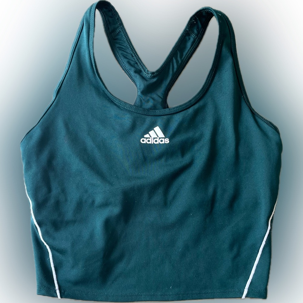 Adidas longline forest green workout top